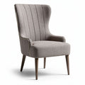 Fauteuil met stoffering in beige 80 x 85 x 110cm met houten poten