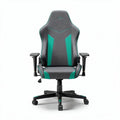 Kantoorstoel met verstelbare armleuningen en grijs/groene bekleding 70 x 60 x 120cm