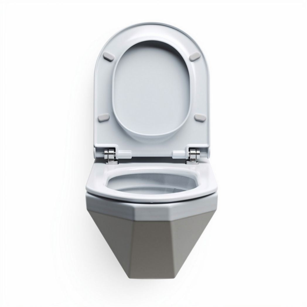 Toiletpot met een ingebouwde waterbesparende functie 70 x 37 x 40cm grijs kunststof