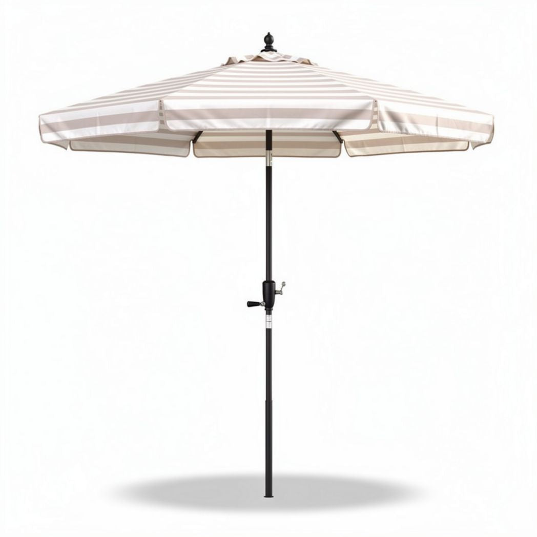 Parasol met verstelbare hoogte in beige en zwart katoen 200 x 200 x 250cm