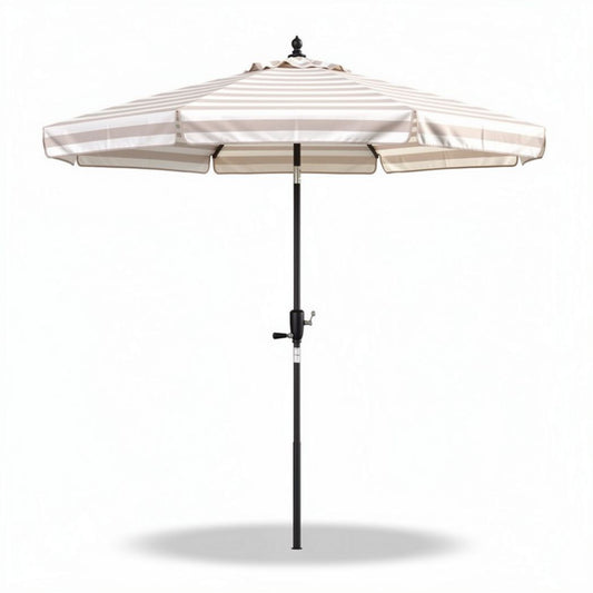 Parasol met verstelbare hoogte in beige en zwart katoen 200 x 200 x 250cm